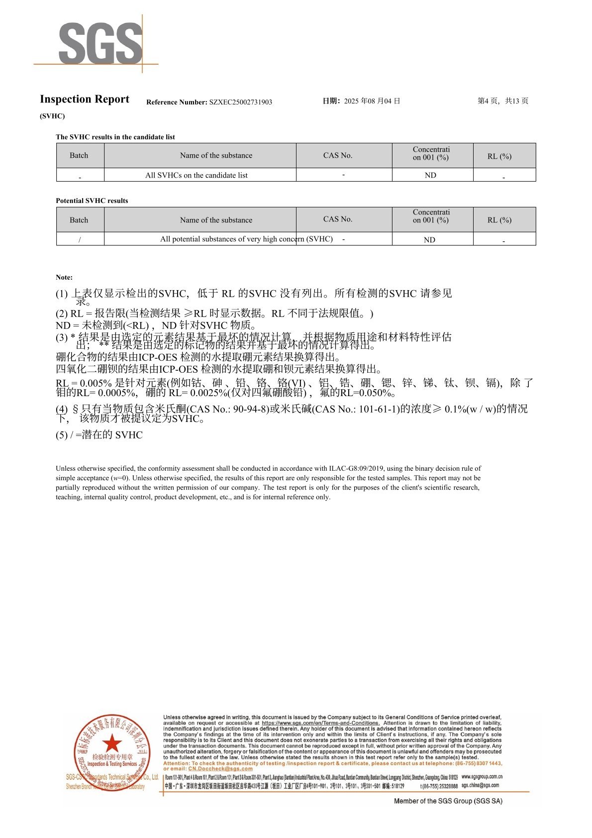 SVHC样品与方法页